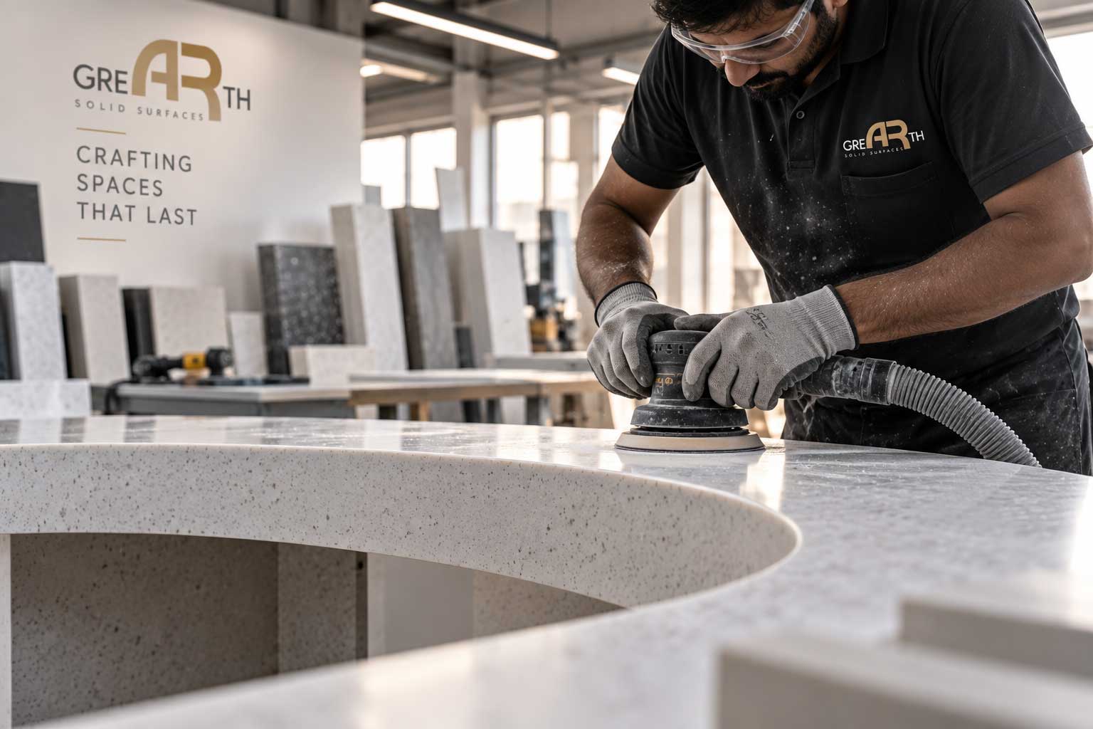 Precision solid surface fabrication
